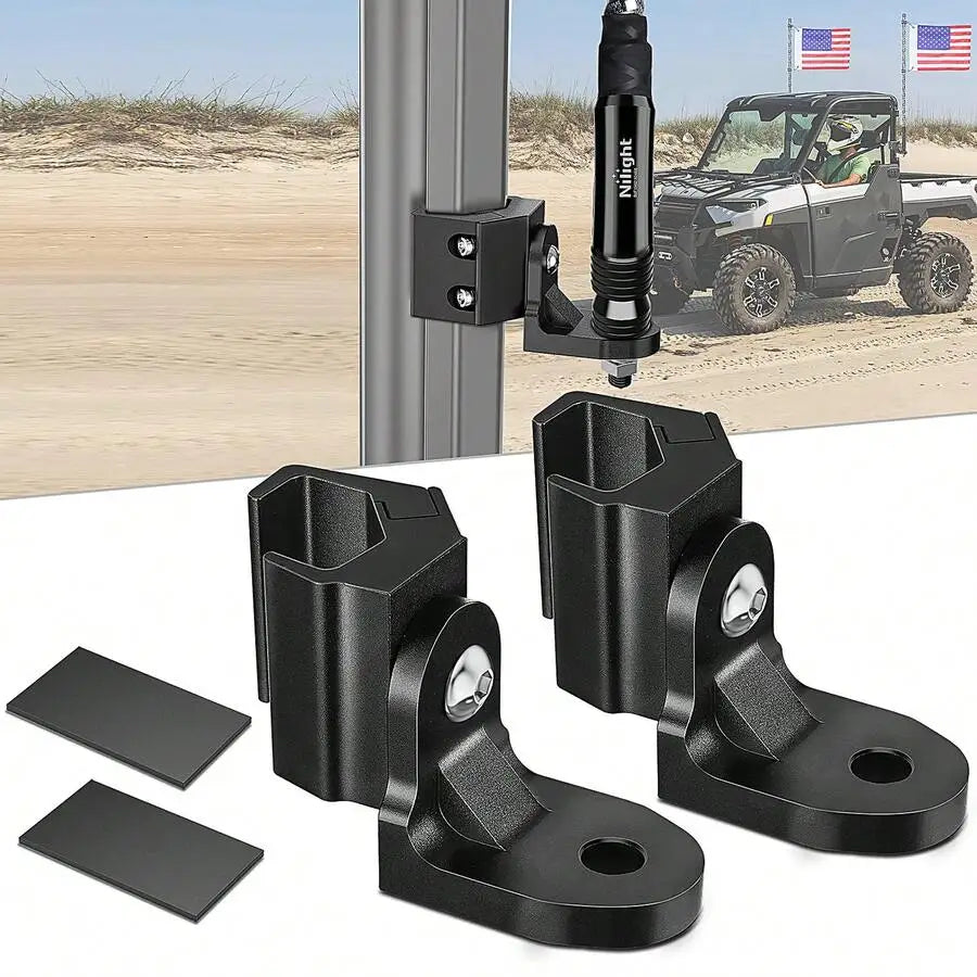 Nilight UTV Whip Light Mount Flag Antenna Mounting Bracket Adjustable For Pro-Fit Cage Compatible With Polari Ranger General Can Vue United States 2pcs kit