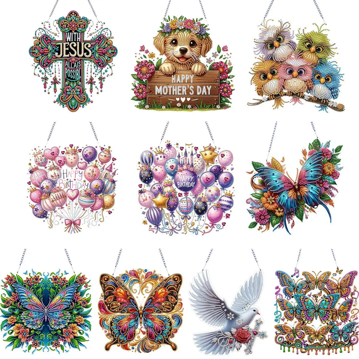 DIY Diamond Art Pendant – Rhinestone Window Hanging Craft Kit Diamond Painting Kit Vue