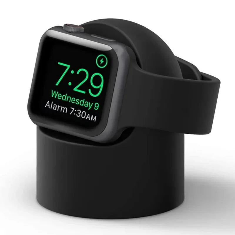 Charger Stand For Apple Watch Series 9 8 7 6 5 SE 3 Ultra 1 2 Charger Dock Station Silicone Bracket Iwatch Charging Cable Holder Vue