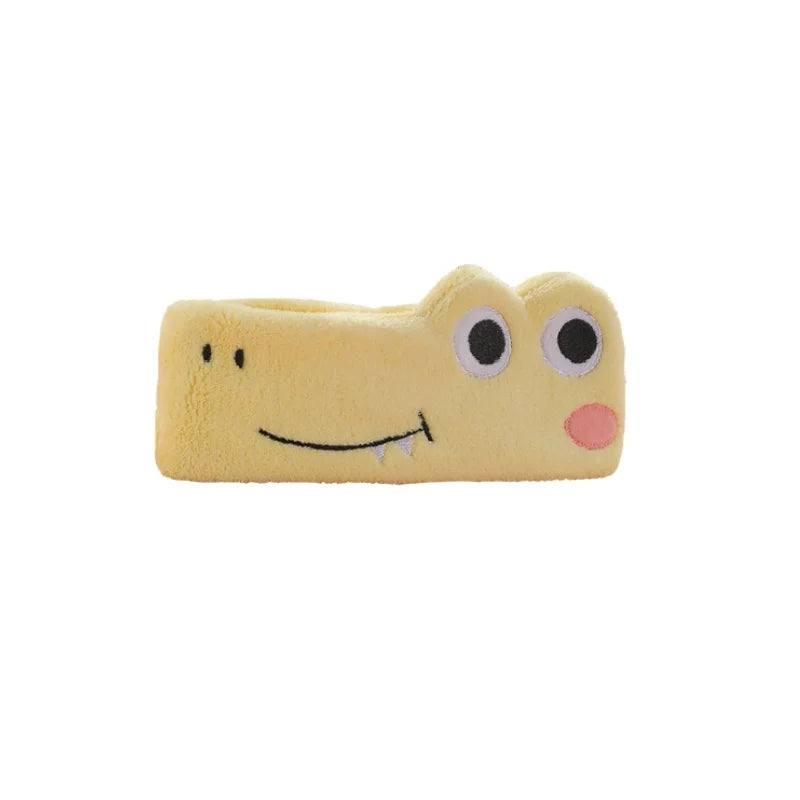 Yellow Series Cartoon Crocodile Hairband, Face Washing Headband, Daily Hairband, Fully Covers Loose Hair, Non-Slip and Anti-Fall Vue 1Pc