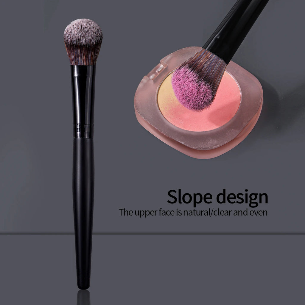 Professional Angled Cream Blush Brush Cheeks Contour Blush Stippling Brush Cream Liquid Blushes Makeup Tool Vue