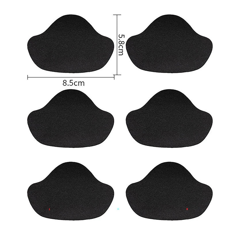 6PCS Self Adhesive Repair Patch For Shoes Heel Wear Hole Sports Shoes Back Pad Anti Wear Washable Patch Vue Black