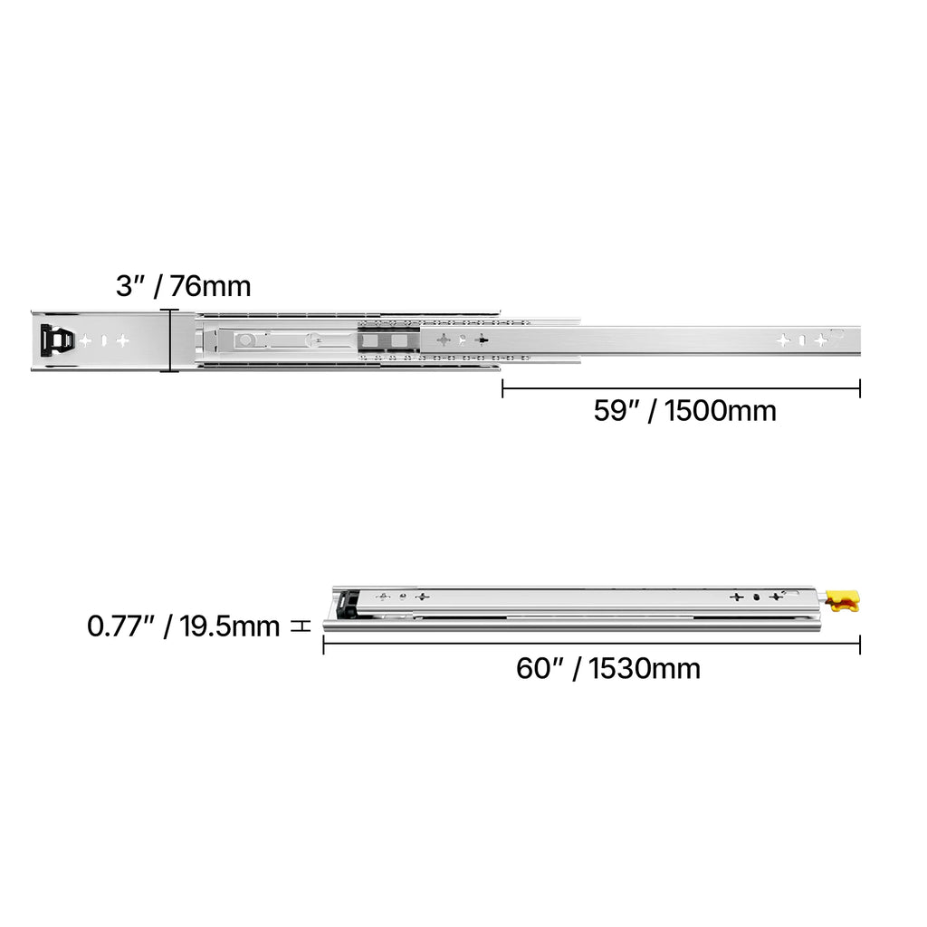 Heavy-Duty Drawer Slides Set of 2 – 250 lb Lockable, 16–60 in Drawer Slides Vue 60in Australia