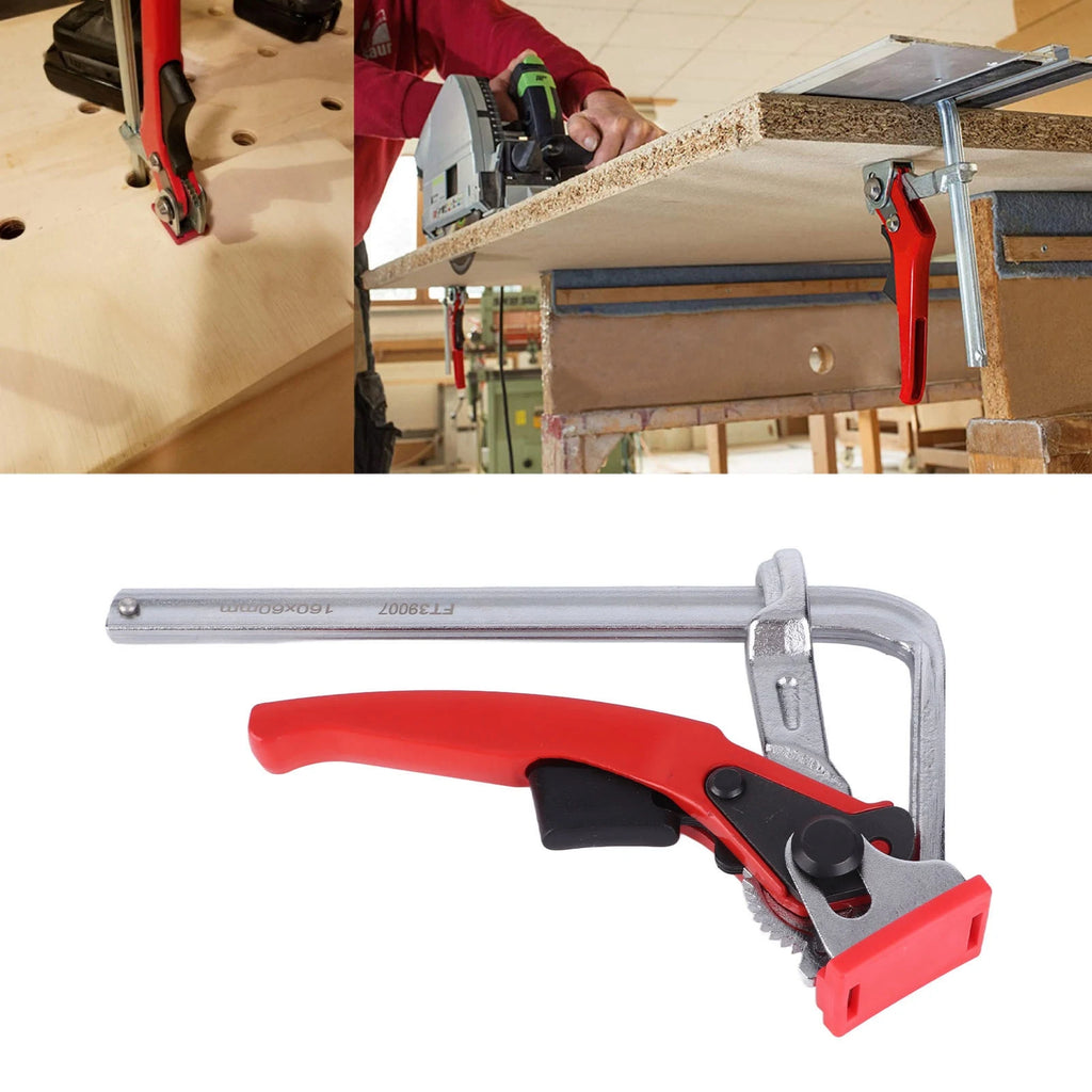 Ratcheting Table Clamp Aluminium Alloy Rail Fixture Fixing Tool for Woodworking Ratcheting Table Clamp Vue