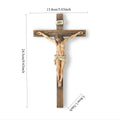 Retro Crucifix Resin Sculpture Jesus Cross Statue Religious Belief Figurine Home Chapel Bedroom Church Decor Christian Souvenir Vue A1