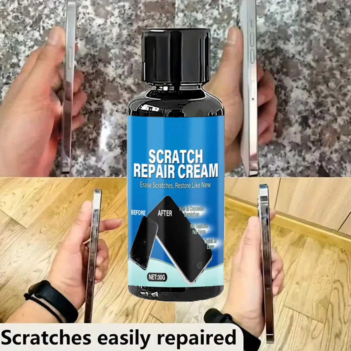 30G/100G Phone Screen Scratch Repair with Sponge Universal Complete Phones Tablets Cracked Repair Smart Watches Devices Care Vue