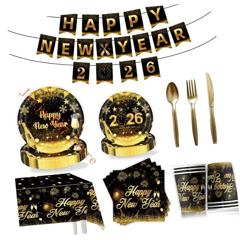 2026 New Year Disposable Dinnerware Set 48 Pcs – Leak-Proof Disposable Dinnerware Set Vue