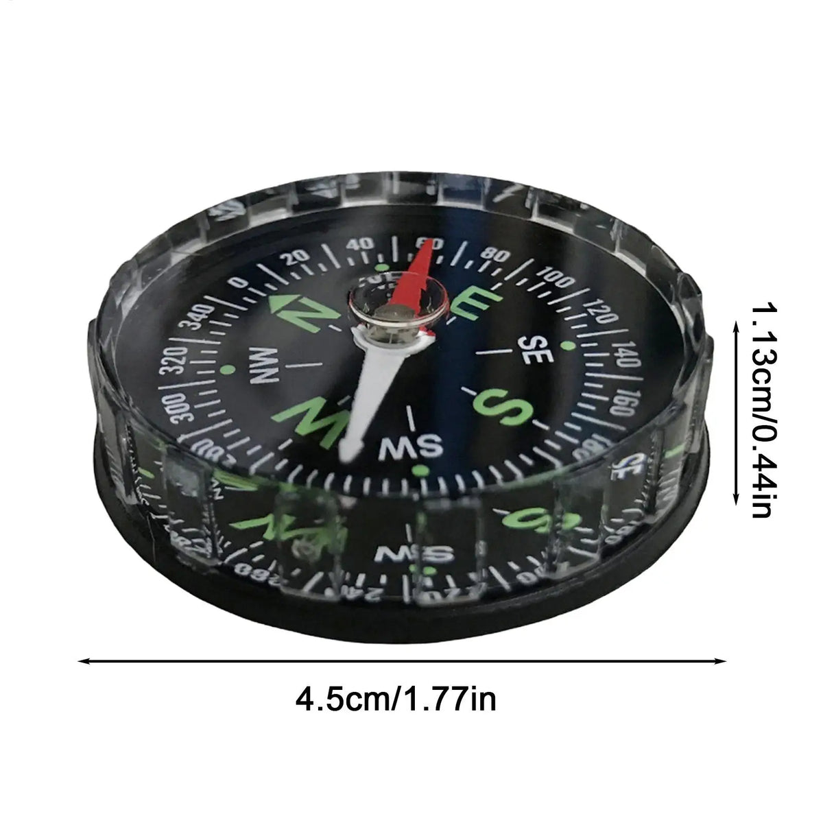 4.5CM Multifunctional Survival Compass Sighting Exploration Gear for Hiking Mountaineering Camping Traveling Outdoor Adventure Vue
