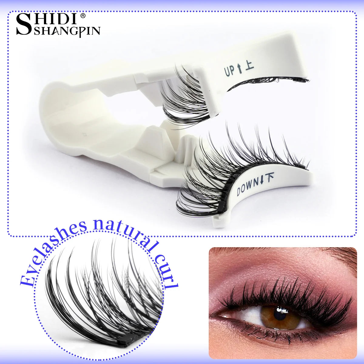 1 Pair Magnetic Eyelashes Set Reusable Easy to Use Eyelash Extension Tools Natural Curler False Eyelashes With Magnetic Tweezers Vue
