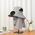Solar Powered Fan Hat for Men Wide Brim UV Protection Hat for Outdoor Activities Hiking Fishing Camping Vue A5