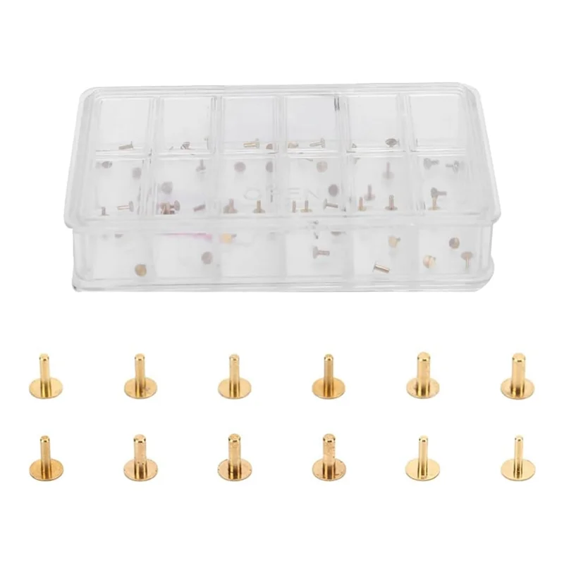 ABKW-Copper Dial Feet For Watch Repairing, Watch Dial Feet Assortment Repairs Parts Multiple Compartments Box For Watchmaker Vue As Shown NONE