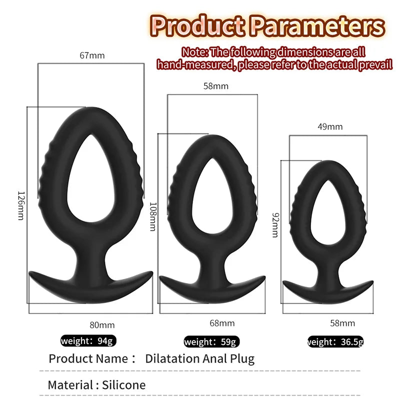 3 Sizes Soft Silicone Back Progressive Training Plug External Prostate Massage Dilator Physical Training Tool for Adults Over 18 Vue