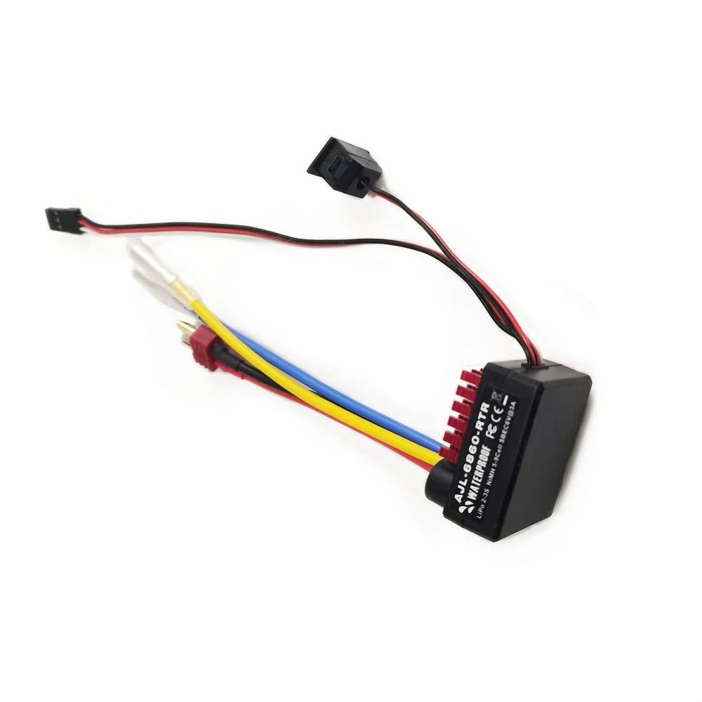 RC Model 60A Brushed ESC Speed Controller 2S 7.4V LiPo Brushed Electronic Speed Controller for 370 390 540 Brushed Motor Vue