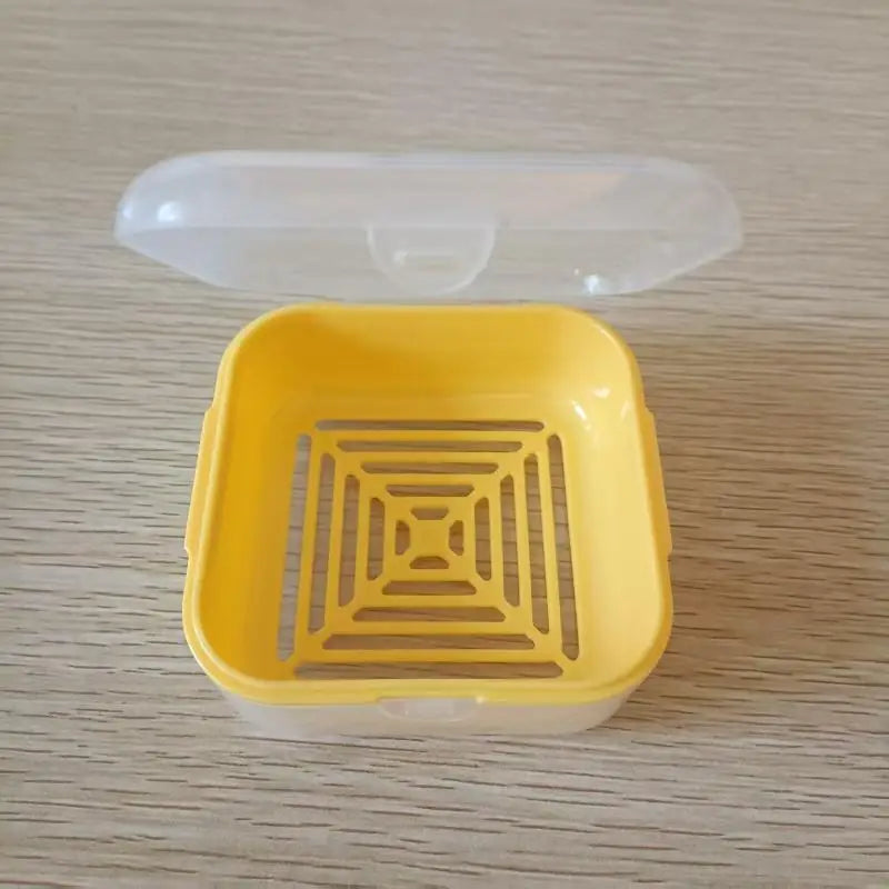 1Pce Travel Mini Soap Box Portable Leak Proof Soap Storage Box, Suitable For Dormitory Travel, Camping Vue Yellow