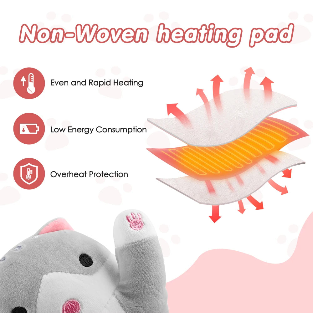 Cat-Shaped USB Heated Throw Pillow | 5 Heat Settings Heated Throw Pillow Vue