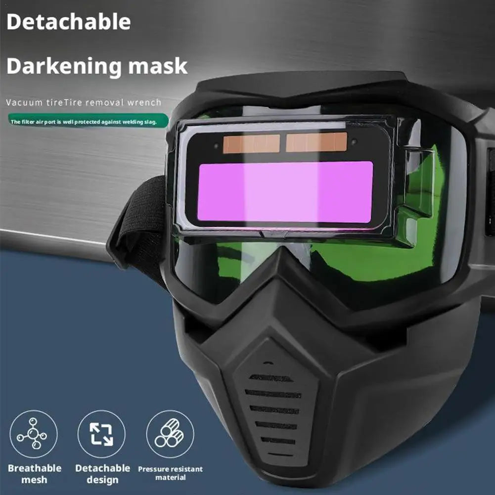 Detachable Welder Mask Auto Darkening Welding Glasses Work Protective Equipment Adjustable Band Split Type Breathable Mask Vue