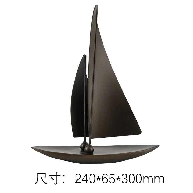 Luxury Sailboat Model Nautical Sculpture For Home Foyer Office Decor For Couples Birthday Gift Elegant Coastal Style Art Vue