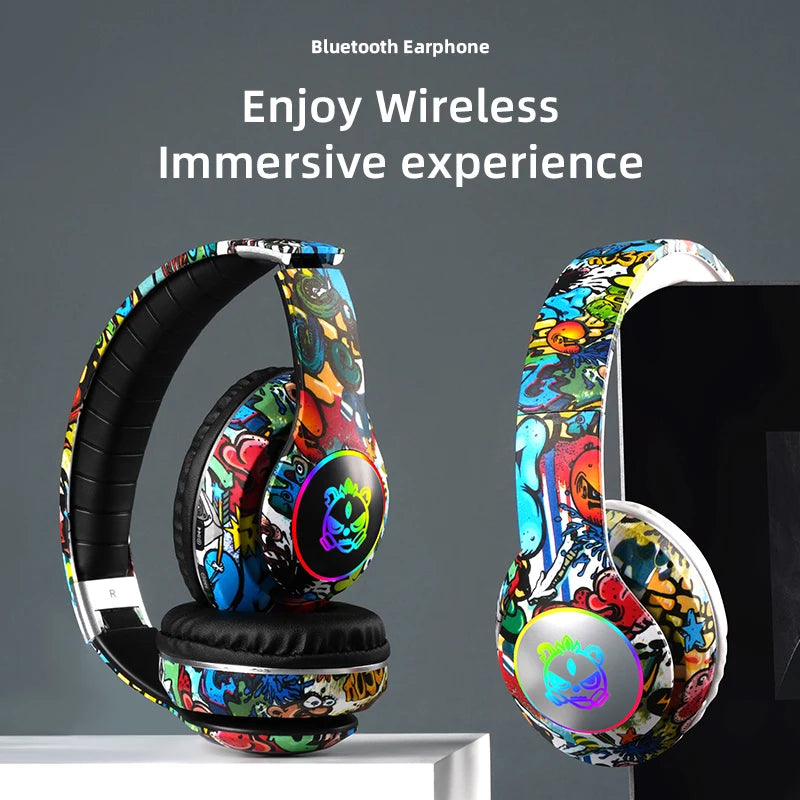Cat Ears Headphones Flash Light Wireless With MIC Control LED Kid Stereo Cute Music Bluetooth Phone Headset Earphone Girls Gift Vue