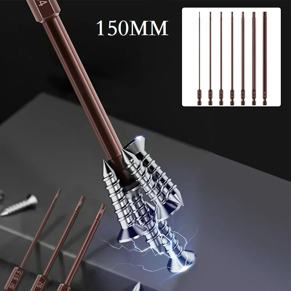 150mm Magnetic Hex Screwdriver Bits – Alloy Steel, 7 Sizes Hex Screwdriver Bits Vue