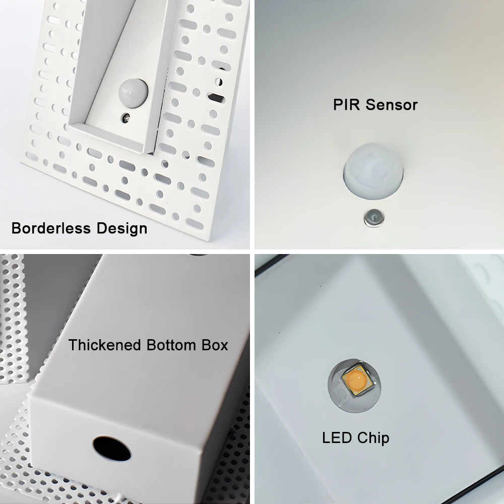 SANDIY 3W Motion Sensor Recessed LED Stair Step Wall Light Recessed LED Step Light Vue