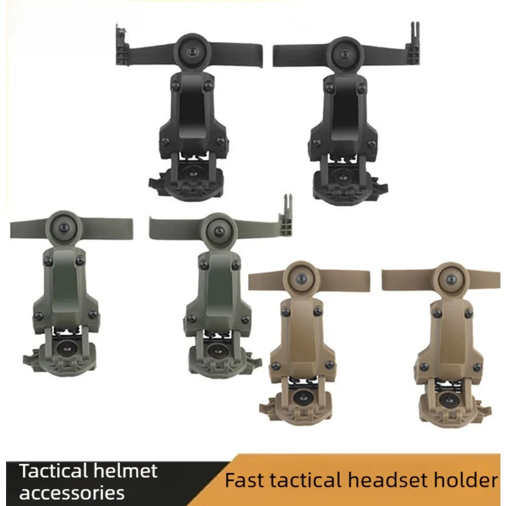 Tactical Helmet Headset Mount FAST Tactical Earphone Bracket Straight Arm Helmet Accessories Guide Rail Adaptation Multi-angle Vue