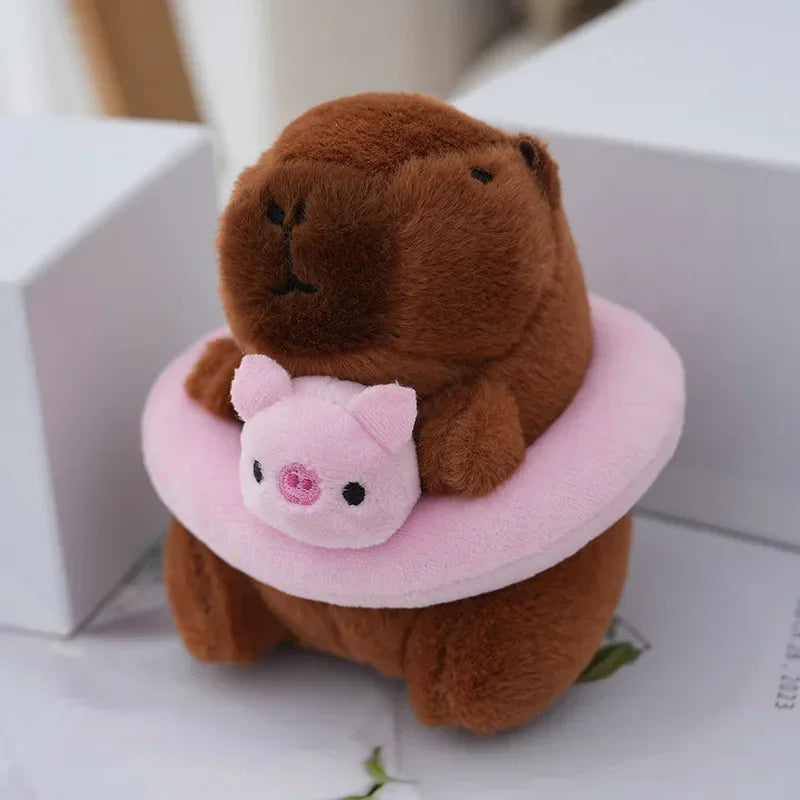 1-30PCS Kapybara Plush Toy Keychain Summer Flavour Water Dolphin Cartoon Cute Plush Charms Bag Charms Christmas Decoration Vue