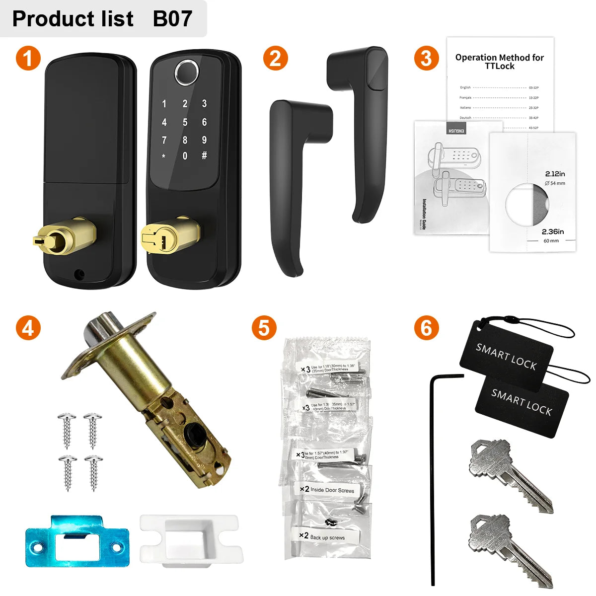 Wifi Smart Door Lock With APP/ Biometric Fingerprint / Password /Smart Card /Key Unlock/ USB Emergency Charger Electronic Lock Vue