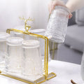 ABKW-Water Draining Cup Holder Luxury Glass Rack Household Elk Water Cup Drain Stand 6 Cups Kitchen Tool Organize Cup Drying Vue gold