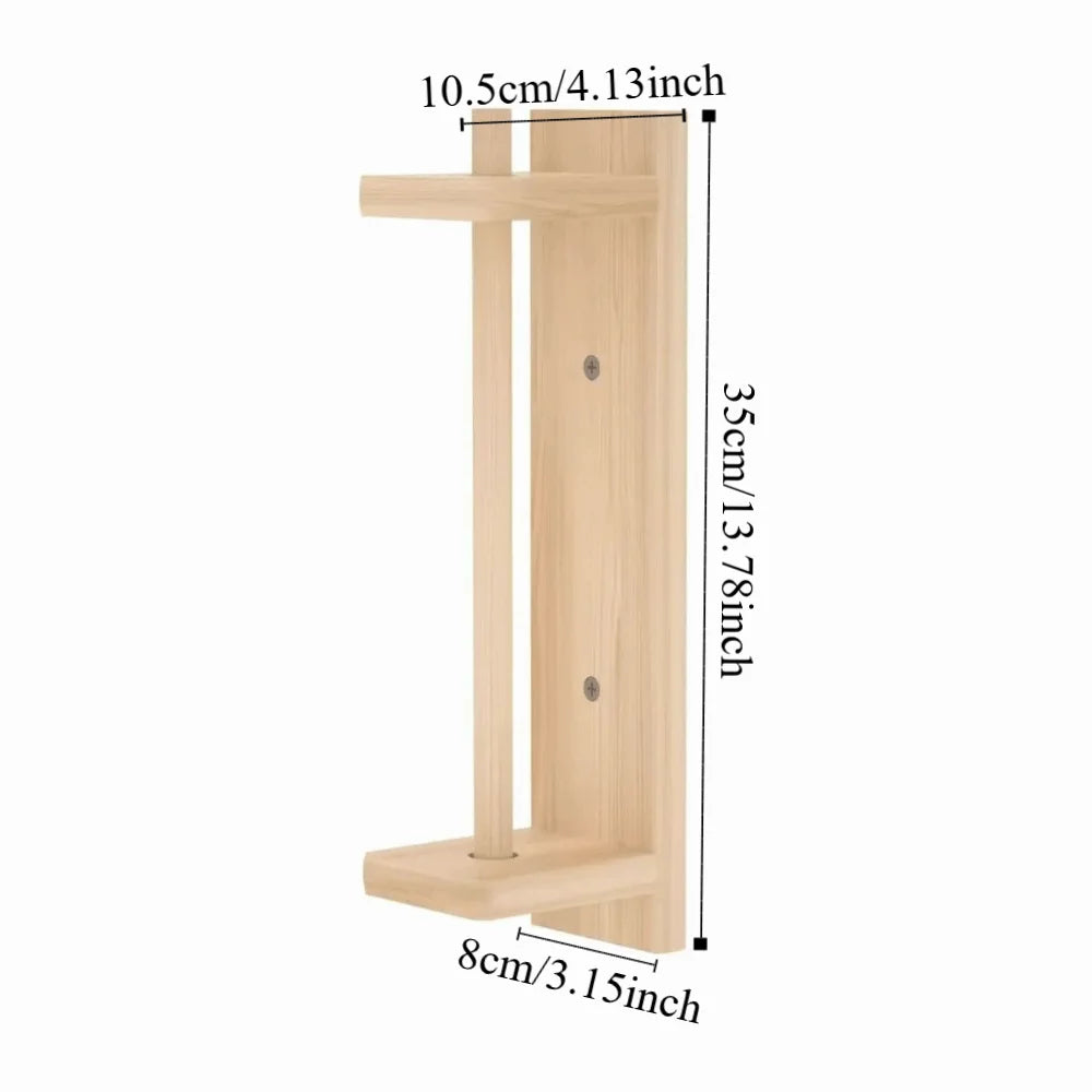 Wood Paper Towel Holder Creative Multifunction Roll Paper Hanger Simple Wall Mounted Plastic Wrap Organizer Kitchen Vue