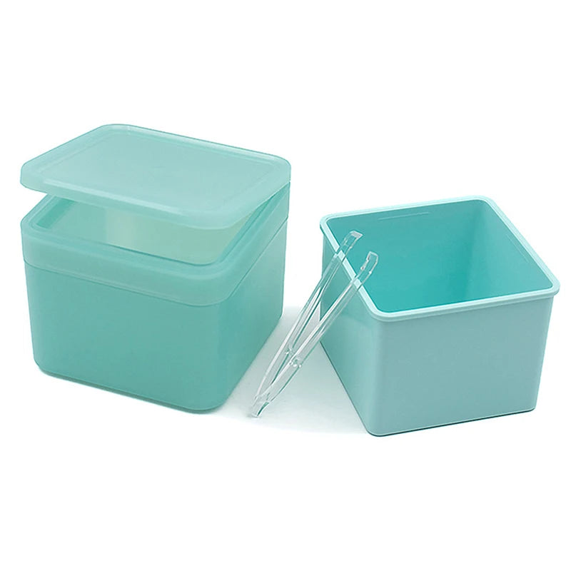 Double Layer Makeup Remover Cotton Box WIth Tweezers Wide-mouth Flip Storage Box Cover Cotton Pads Organizer Nail Art Tool Case Vue