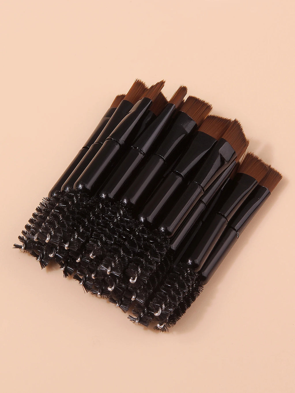 Professional Double‑Ended Eyebrow Brush, Angled Head Brow Contour & Spoolie Mascara Wand Makeup Brushes, Portable Eye Make Tools Vue
