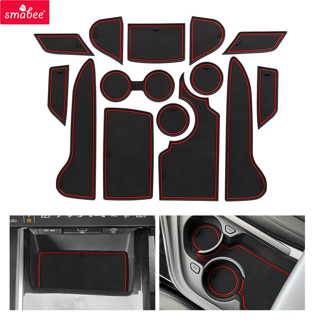 Smabee for Kia Niro EV 2023-2026 Anti-Slip Gate Slot Mat PVC Center Console Liners Door Groove Pad Non-slip Mats Accessories Vue