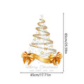 65x45cm Gold Christmas Tree Window Decals - Double-Sided Self-Adhesive Wall Mural Stickers for Holiday Home Office Decor Vue Gold