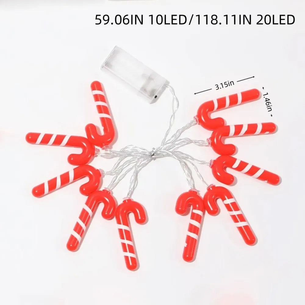 1PC 1.5M/3M Christmas battery box small cane light string,powered by AA batteries,excluding battery,Christmas decoration Vue