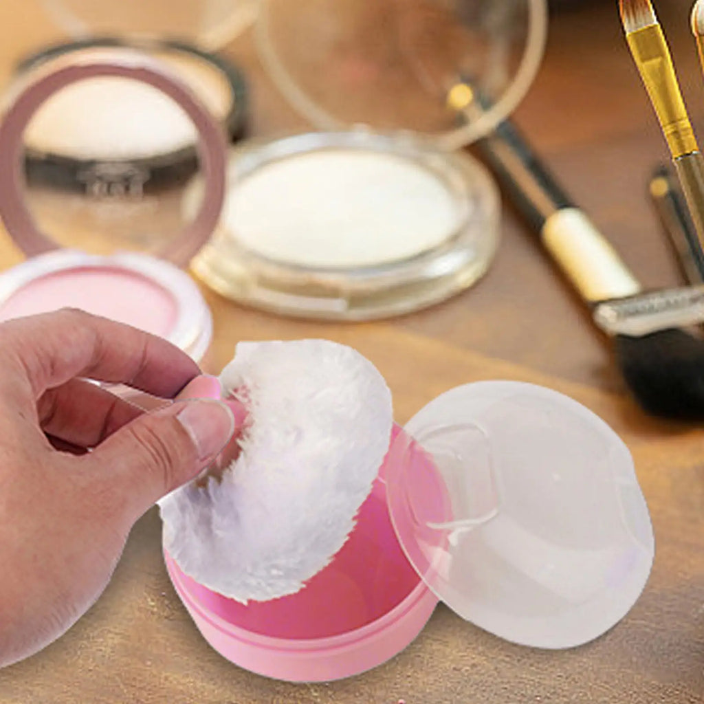 Baby Body Powder Puff Dispenser Case with Secure Closure After Bath Post Shower Care Powder Container for Travel Home Use Vue