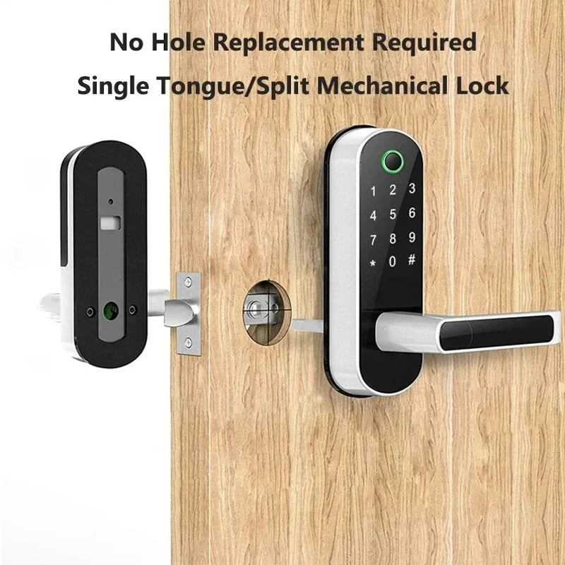 Tuya Smart Fingerprint Door Lock App Remote Control Keyless WIFI Digital Touchscreen Lock NFC with 2 IC Cards IP68 Waterproof Vue