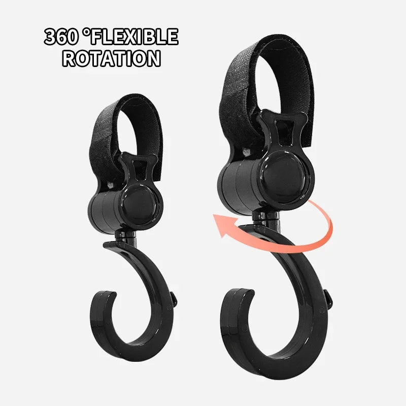 vvocci 2 PCS Accessories Loop stroller accessories Cartoon StrollerStroller Hook Degree Large Hook and Umbrella Car Hook Vue