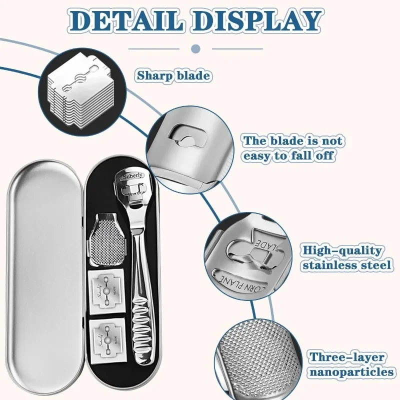 Stainless Steel Foot Callus Remover, Suitable for Removing Dry and Wet Calluses, Is A Foot Care Tool That Comes with 20 Blades. Vue
