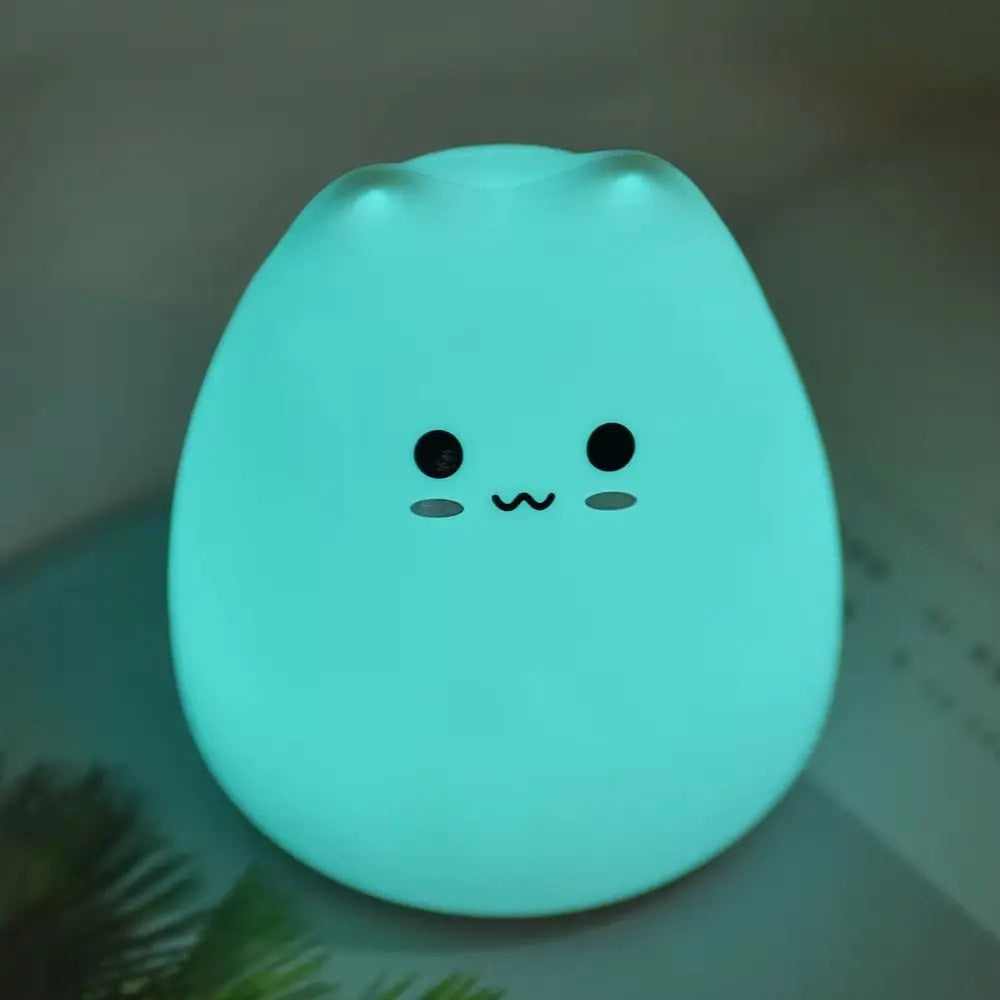 LED Colorful Cat Silicone Light Night Lamp Touch Sensor LED Colorful Night Light Animal Cat Ambient Lighting Indoor Sensor Lamp Vue