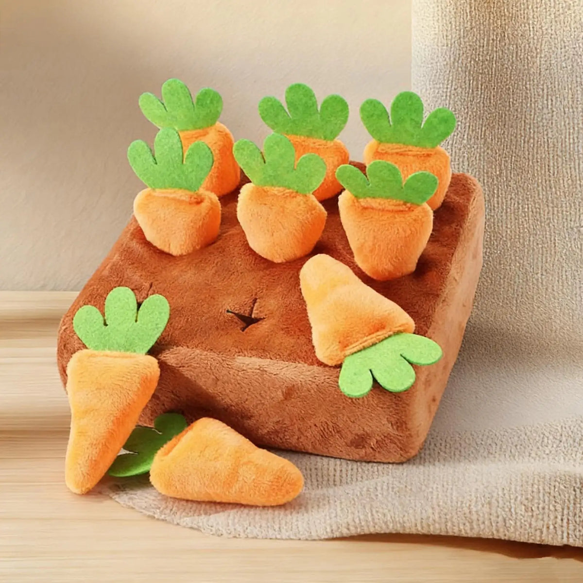 Interactive Snuffle Mat for Dogs Carrot Puzzle Feeding Mat Mental Stimulation Boredom Relief Slow Feeder for Puppy Training Vue