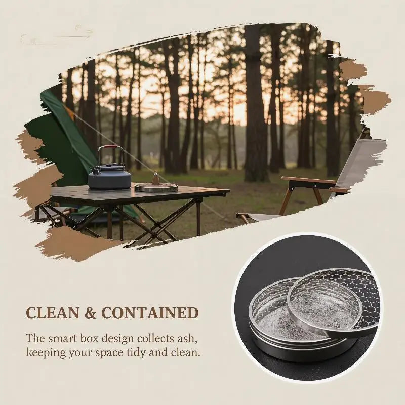 Stainless Steel Mosquito Spiral Holder Box Fireproof With Lid Mosquito Coil Burner Round Safe Mosquito Incense Holder Vue