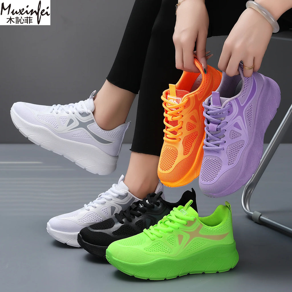 Women's Lightweight Breathable Mesh Sneakers | Casual Lace-Up Women's Mesh Sneakers Vue