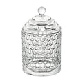 Lidded Glass Syrup Jar with Dipper Rest & Honeycomb Texture Glass Condiment Jar Vue CN