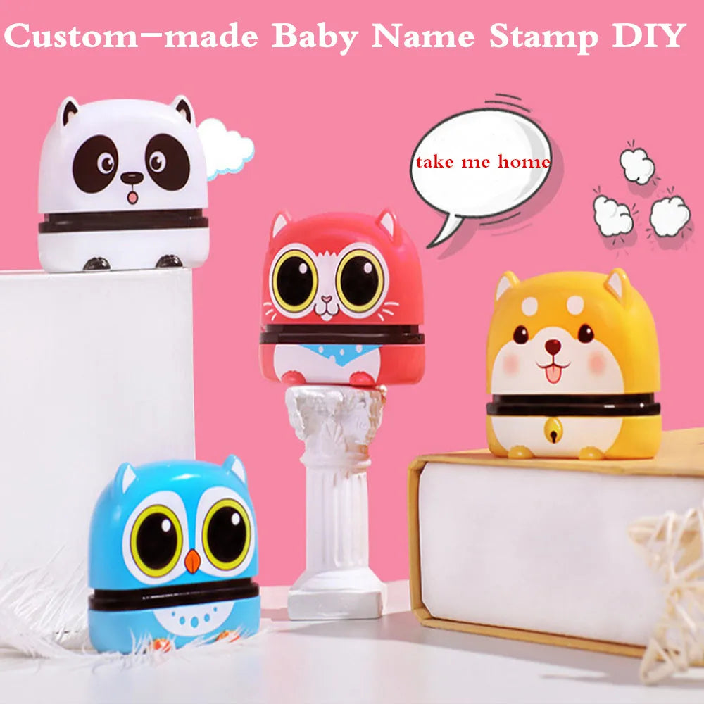 Cute Custom Baby Name Stamp Waterproof Washable Non-Faded for Kids Student Clothes (DIY Material, Not Engraved) Vue