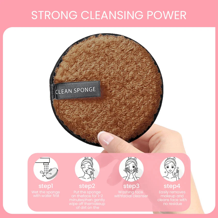 5PCS NEW Face Wash/ Makeup Remover Puff Suitable for Home Or Travel Vue