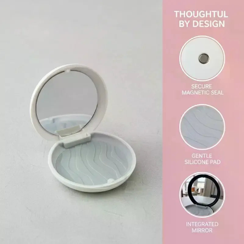 Dental Invisible Bracess Retainer Case Magnetic Portable Mouth Guard Denture Storage Box Tooth Case With Mirror Travel Vue