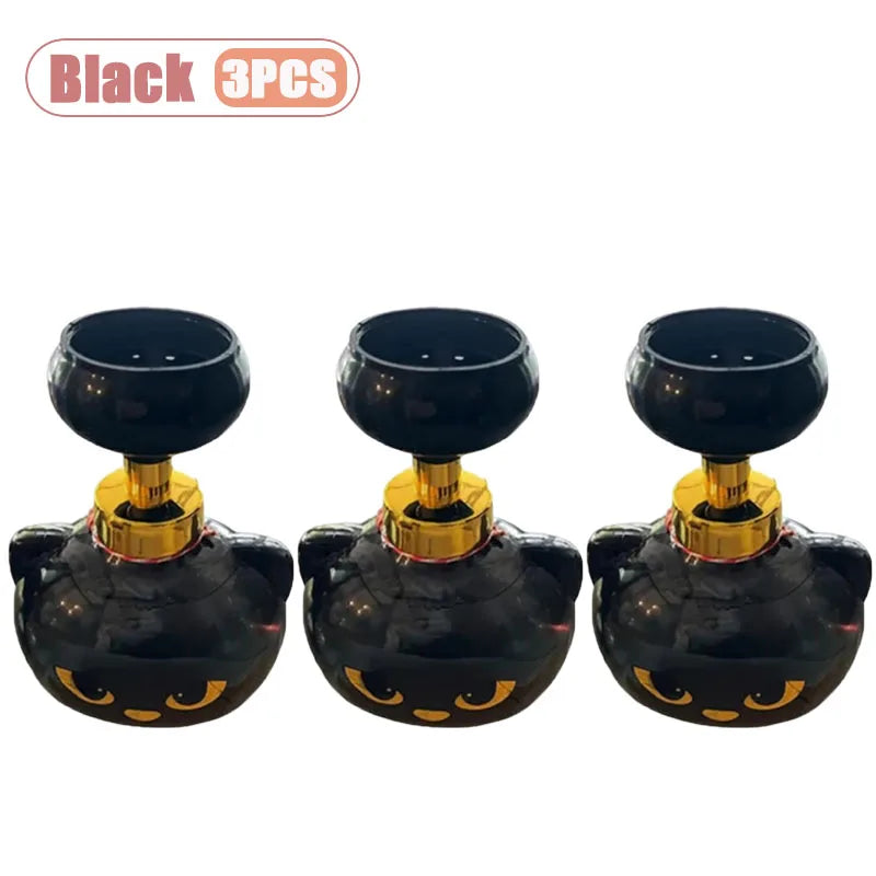 1-10PCS Black Cat Paw Foam Soap Pump Dispenser Refillable Hand Wash Bottle for Bathroom Sink Halloween Decor Cat Lovers Gift Vue Black-3PCS