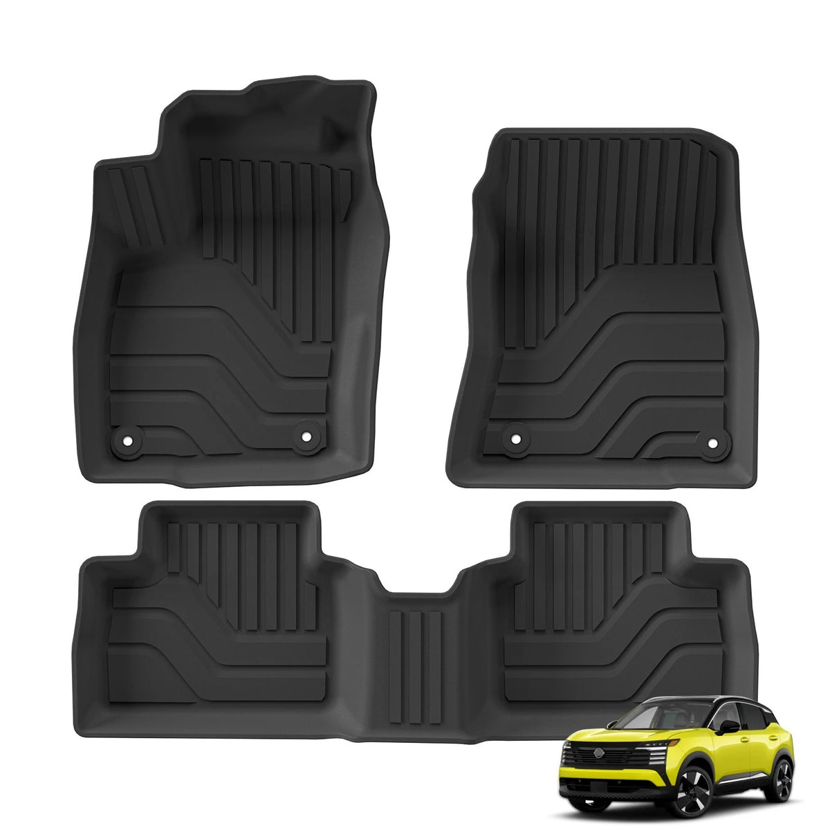 Smabee Left Hand Drive for Nissan Kicks 2nd Gen Fuel 2025 2026 Car All-weather Floor Mats Cargo Trunk Pad TPE Accessories Vue LHD 3PCS