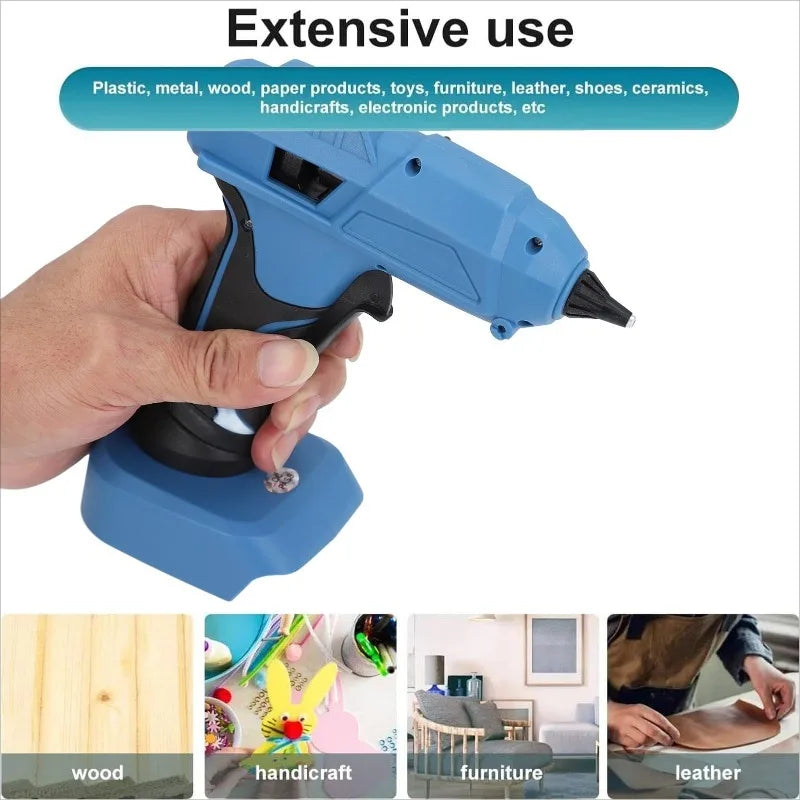 40W/100W Cordless Hot Glue Gun Set Compatible with For Makita/DeWalt/Milwaukee 20V Lithium Batteries with 7mm/11mm Glue Sticks Vue