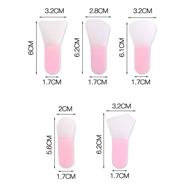 5Pcs Silicone Facial Mask Brush Face&Eye Cream Mud Mask Applicator Scraper Face Cleanse Brushes Travel Portable Skin Care Tools Vue